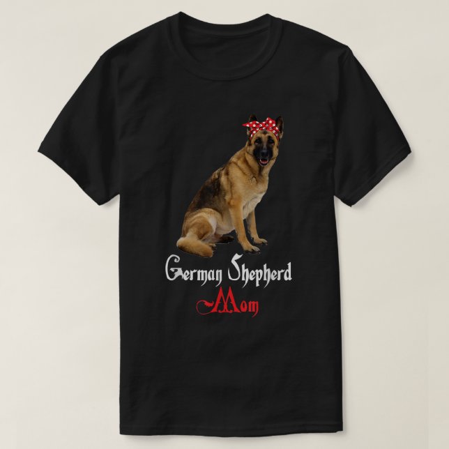 Camiseta Dog Mama Puppy Mom German Shepherd  (Diseño del anverso)