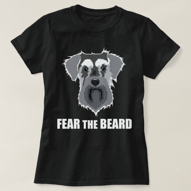 Camiseta Dog Meme Fear the Beard Mini Schnauzer Long Sleeve (Diseño del anverso)