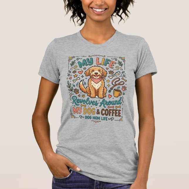 Camiseta Dog Mom Life fun design (Anverso)