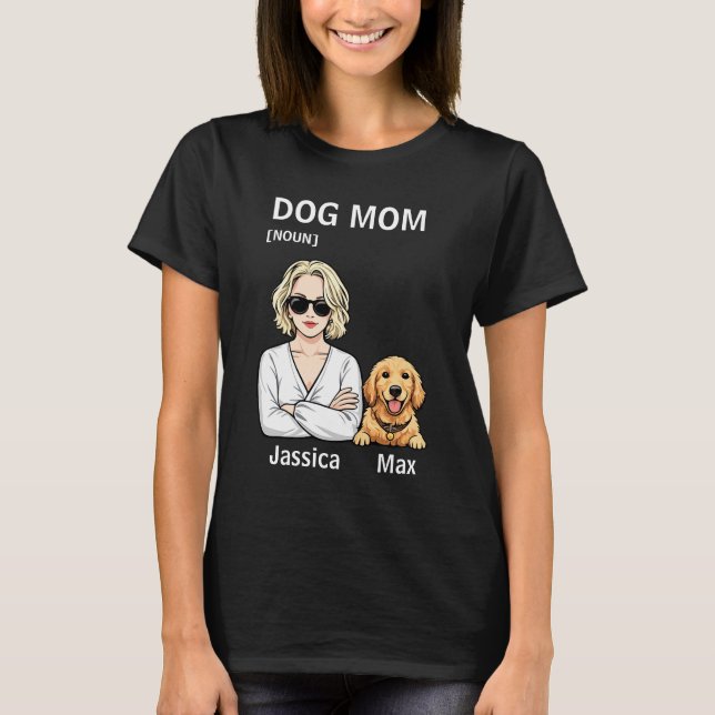 Camiseta Dog Mom Portrait With Golden Retriever Art (Anverso)