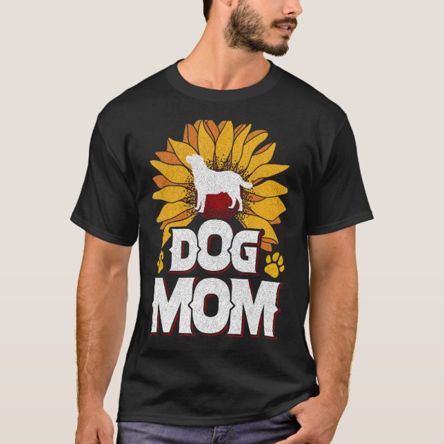 Camiseta Dog Mom Sunflowers Dog  Dog fan Doggie Dogs Mom (Anverso)