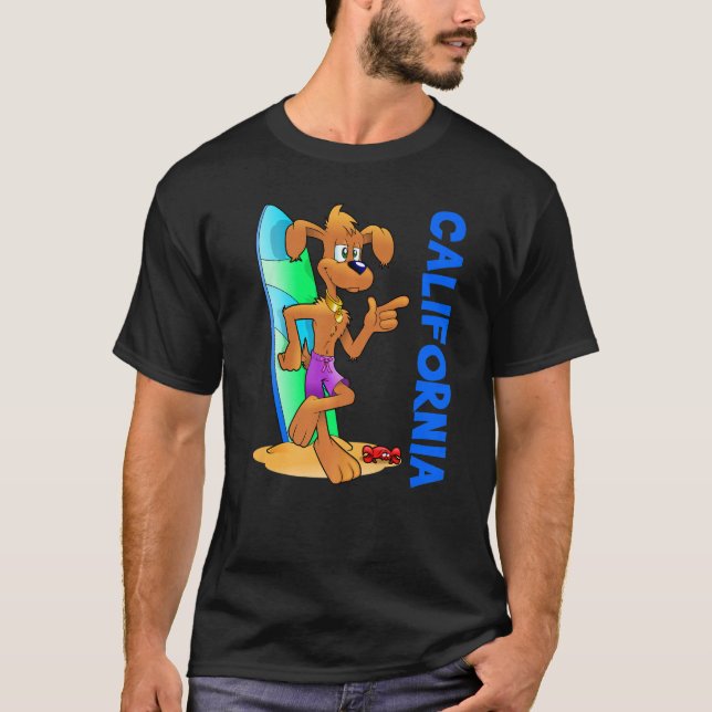 Camiseta Dog Ocean Wave Surfboard Children's Beach Premium (Anverso)