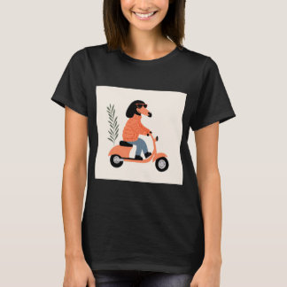 Camiseta Dog on Scooter - Funny and Stylish Illustration