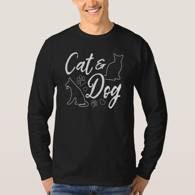 Camiseta Dog Owner Cat Owner Cute Cat  Dog   Cat & Dog 1 (Anverso)
