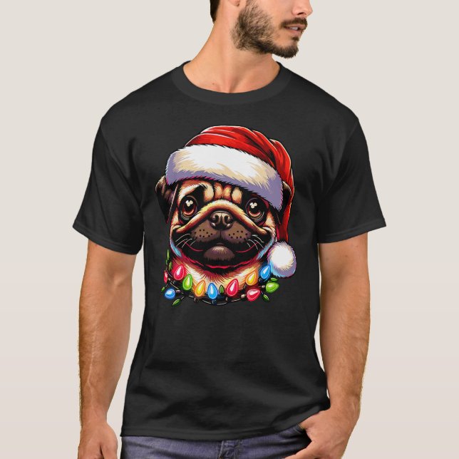 Camiseta Dog Owner Xmas Men Women Favorite Pug Christmas (Anverso)
