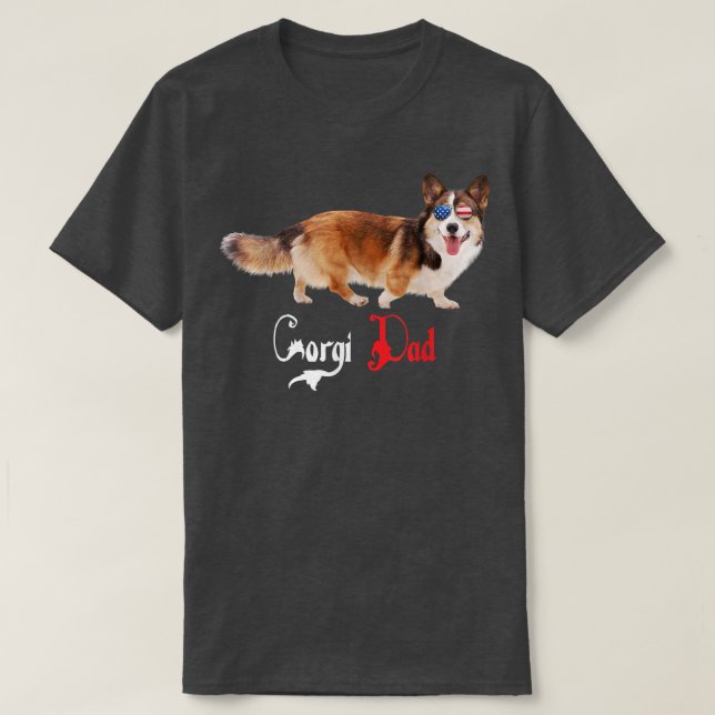 Camiseta Dog Papa Puppy Dad Corgi (Diseño del anverso)