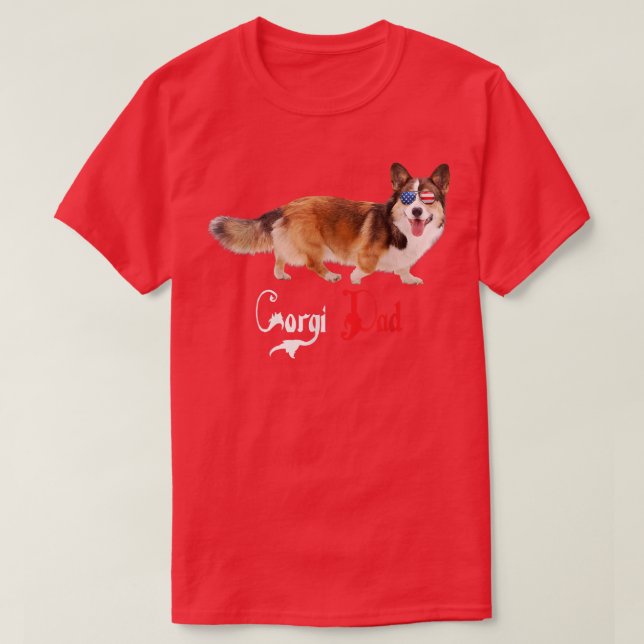 Camiseta Dog Papa Puppy Dad Corgi (Diseño del anverso)