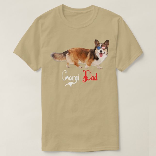 Camiseta Dog Papa Puppy Dad Corgi583 (Diseño del anverso)