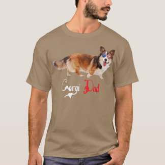 Camiseta Dog Papa Puppy Dad Corgi T-Shirt