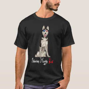 Camiseta Dog Papa Puppy Dad Siberian Husky