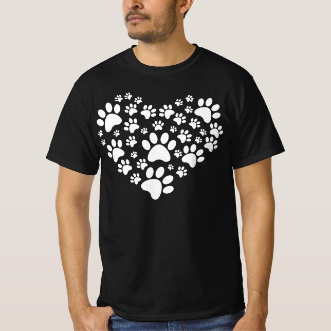 Camiseta Dog paws Heart (Anverso)
