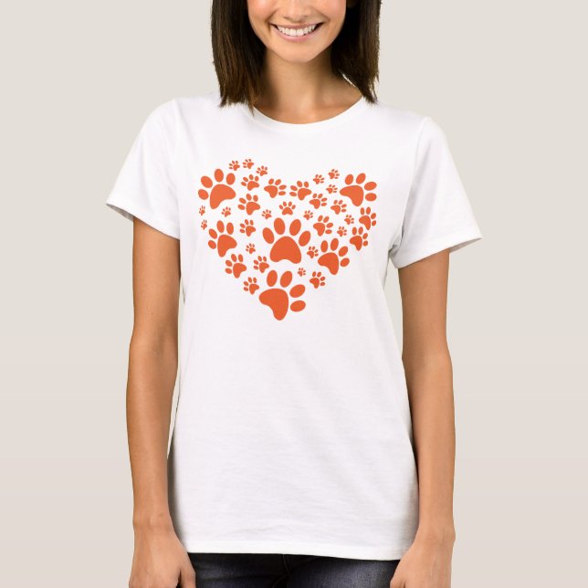 Camiseta Dog paws Heart (Anverso)
