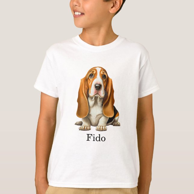 Camiseta Dog, plantilla de enlace basset (Anverso)
