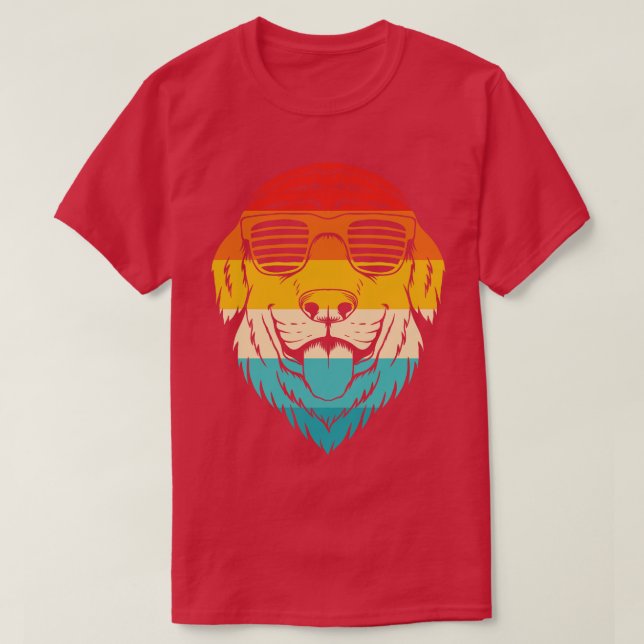Camiseta Dog Retro Golden Retriever (Diseño del anverso)