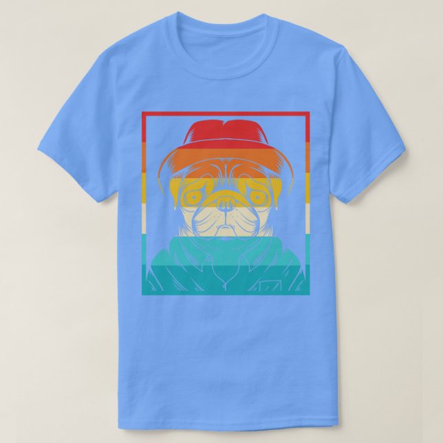 Camiseta Dog Retro Pug 1 (Diseño del anverso)