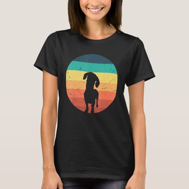 Camiseta Dog Retro Vintage Dachshund Silhouette (Anverso)