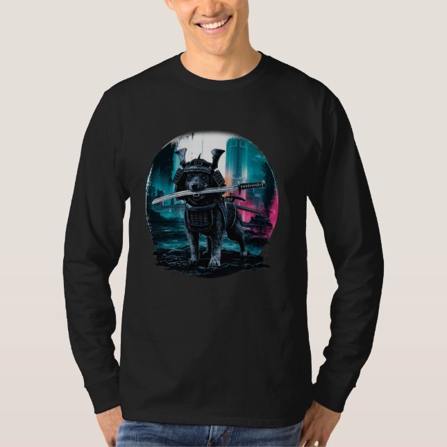 Camiseta Dog Samurai japonés Warrior Vintage (Anverso)