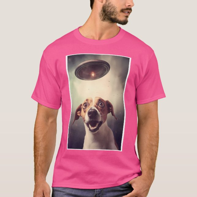 Camiseta Dog Selfie With Ufos Alien Extraterrestrial Ufo Be (Anverso)