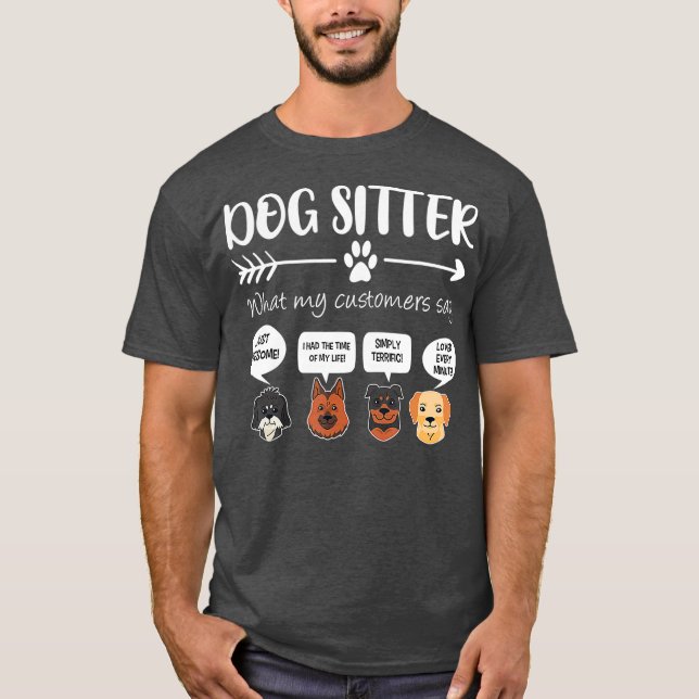 Camiseta Dog Sitter  Dog Sitter Gift Funny Dog Faces (Anverso)