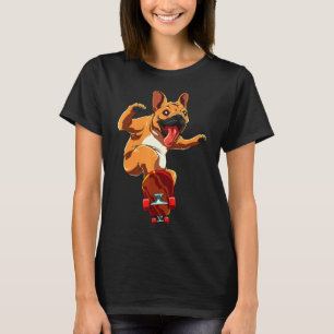 Camiseta Dog Skateboarding French Bulldog
