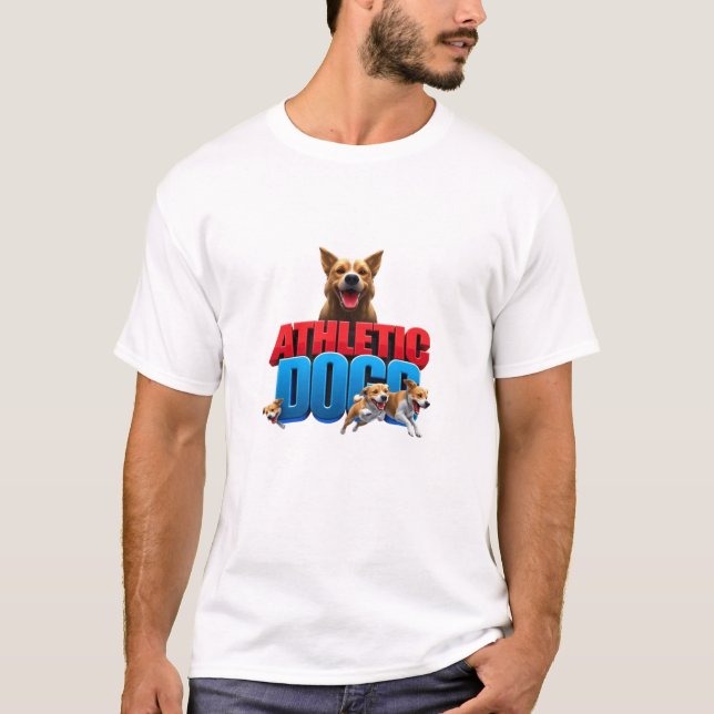 Camiseta DOG T-SHIRT with adorable puppy illustrations,  (Anverso)
