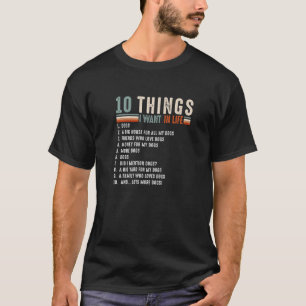 Camiseta Dog Tee - 10 Cosas Que Quiero En Mi Vida. Perro gr