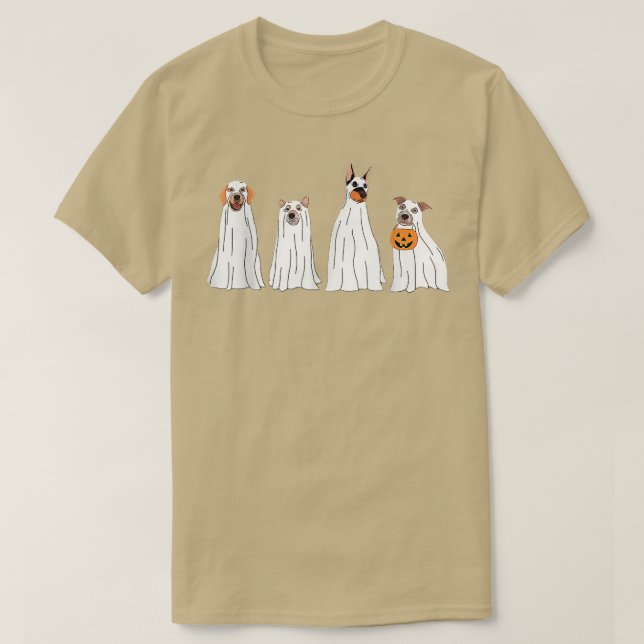 Camiseta Dog Treat Or Treating Pajamas Jackolantern Ghost H (Diseño del anverso)