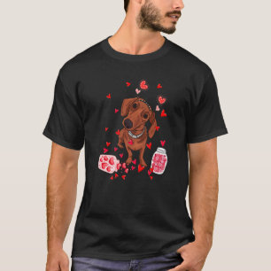 Camiseta Dog Valentine Cute Dachshund El día de San Valentí