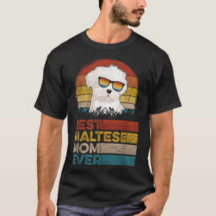 Camiseta Dog Vintage Mejor Mamá Maltesa Día de la Madre Par