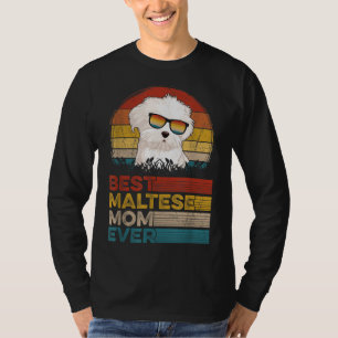 Camiseta Dog Vintage Mejor Mamá Maltesa Día de la Madre Par