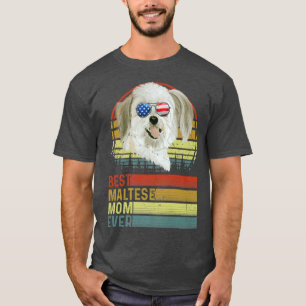 Camiseta Dog Vintage Mejor Mamá Maltesa Que Nació En El Día