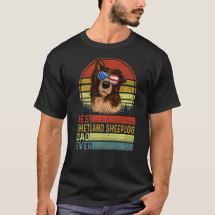 Camiseta Dog Vintage Mejor Pastor De Shetland Padre Nunca P