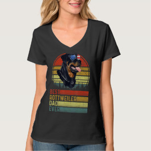 Camiseta Dog Vintage Mejor Rottweiler Papá Nunca Padre Day 