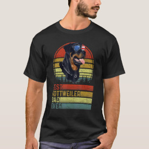 Camiseta Dog Vintage Mejor Rottweiler Papá Nunca Padre Day