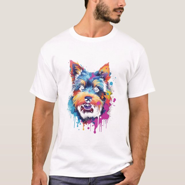 Camiseta Dog Watercolor Cute Funny (Anverso)