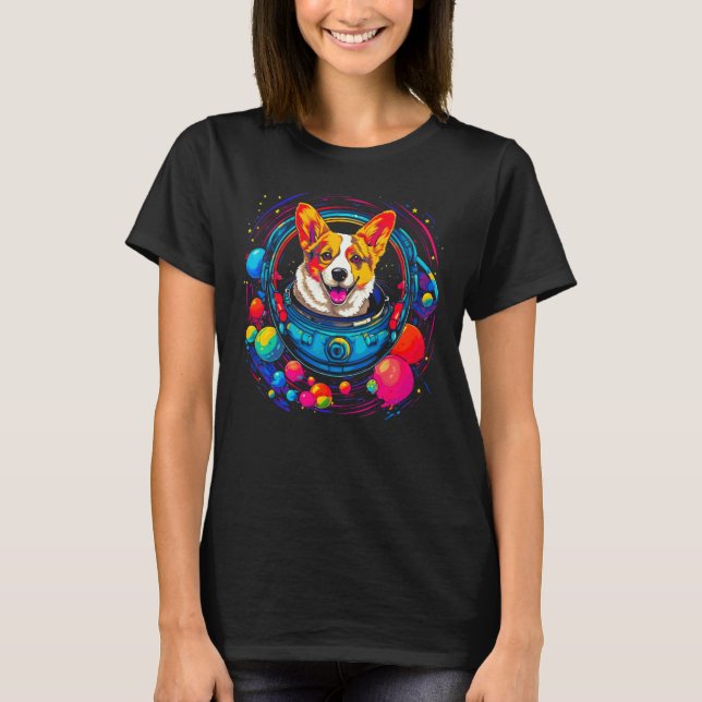Camiseta Dog Welsh Corgi Astronaut (Anverso)