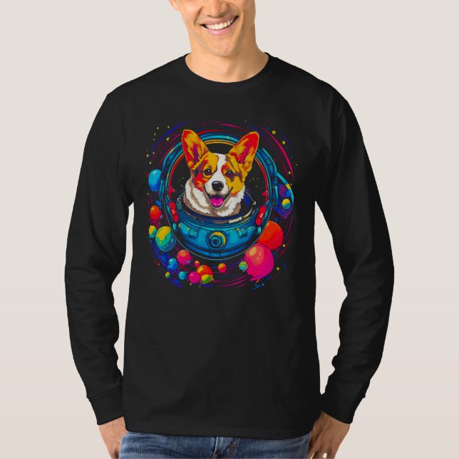 Camiseta Dog Welsh Corgi Astronaut (Anverso)