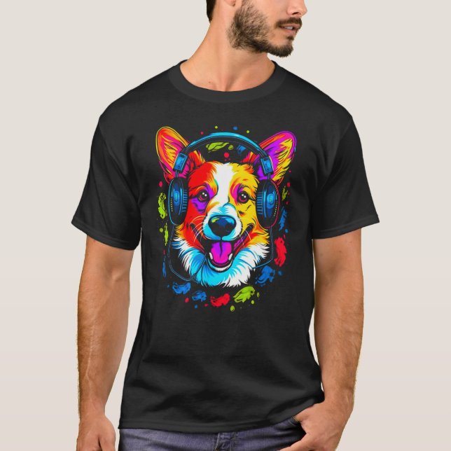 Camiseta Dog Welsh Corgi DJ (Anverso)