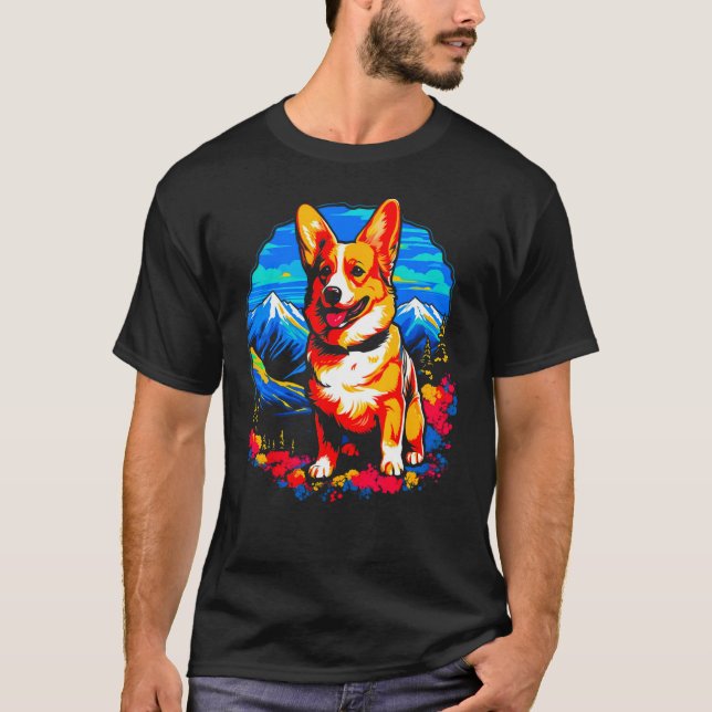 Camiseta Dog Welsh Corgi Hiking (Anverso)