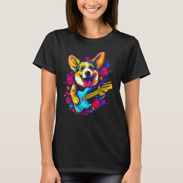 Camiseta Dog Welsh Corgi Musician (Anverso)