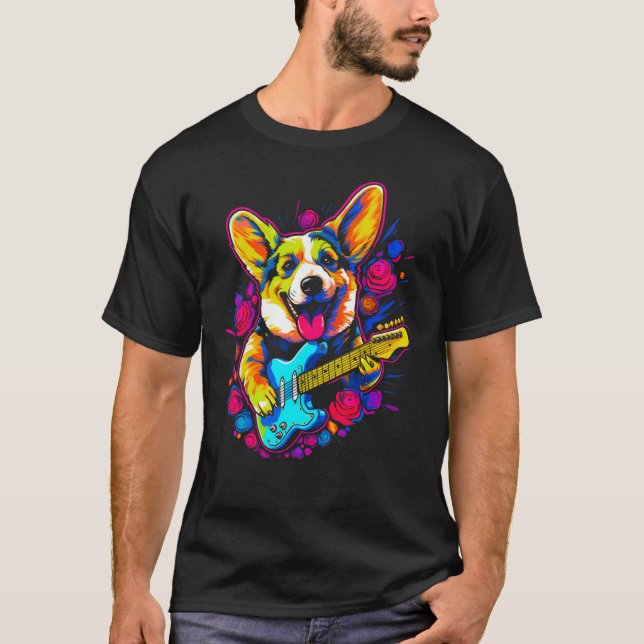 Camiseta Dog Welsh Corgi Musician (Anverso)