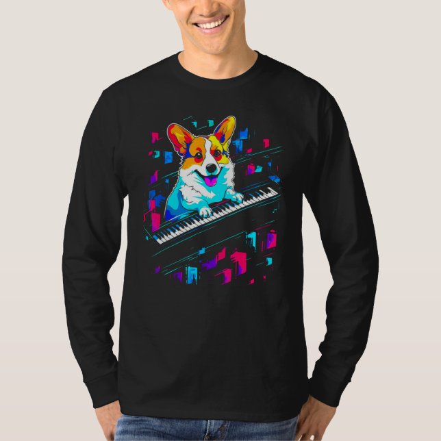 Camiseta Dog Welsh Corgi Piano (Anverso)