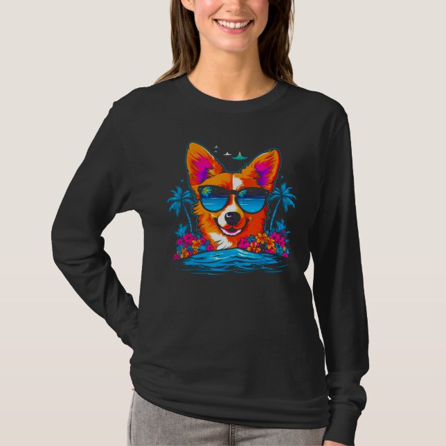 Camiseta Dog Welsh Corgi Summer Vibe (Anverso)