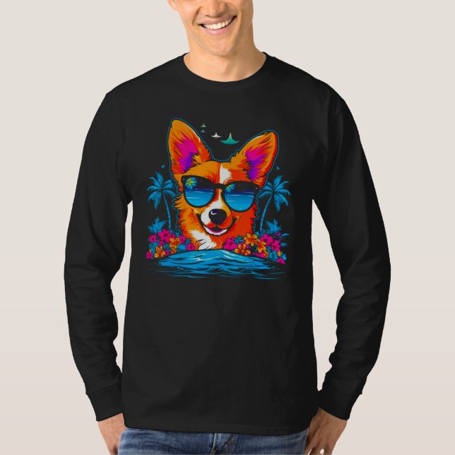 Camiseta Dog Welsh Corgi Summer Vibe (Anverso)