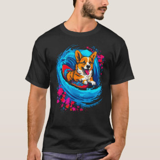 Camiseta Dog Welsh Corgi Surfer