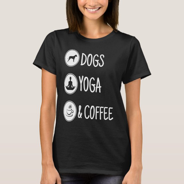 Camiseta Dog yoga and coffee (Anverso)