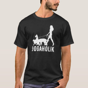 Camiseta Dogaholic Caminando Con Ropa De Perro