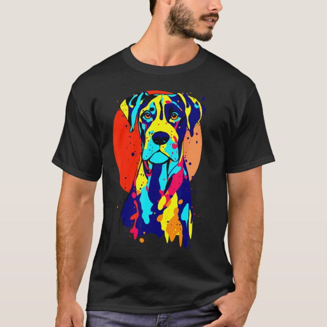 Camiseta Dogbreed Great Dane Pop Colorful (Anverso)