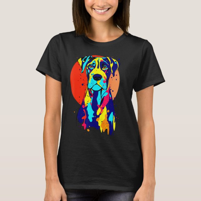 Camiseta Dogbreed Great Dane Pop Colorful (Anverso)