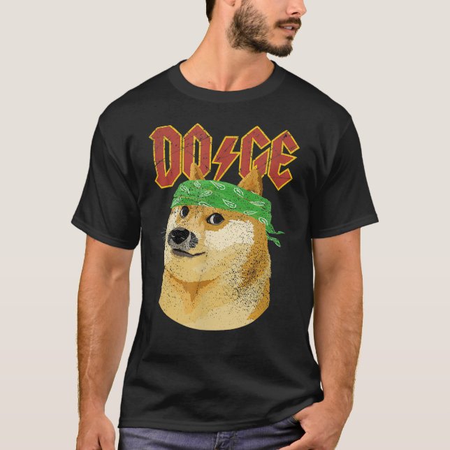 Camiseta Doge Dogecoin Logotipo Meme Dificultad divertida r (Anverso)